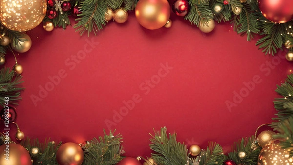 Fototapeta "Create a warm and festive atmosphere with this beautifully decorated Christmas scene featuring a glowing fireplace and an elegant holiday tree. Perfect for seasonal promotions, holiday cards, or cozy