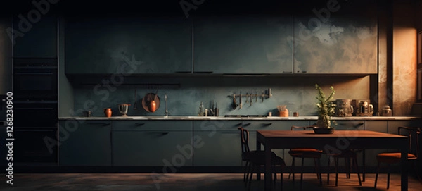 Fototapeta small modern kitchen in a single frame, Ai Generative
