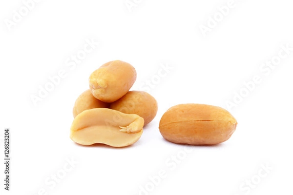 Obraz Roasted peanuts snack isolated on a white background
