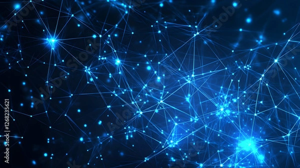 Fototapeta Abstract Blue Network Connections Background