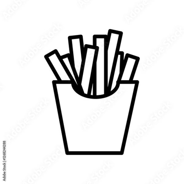 Obraz chips icon Simple thin line stroke vector