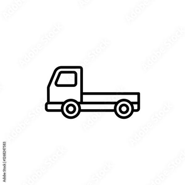 Fototapeta truck icon Simple thin line stroke vector