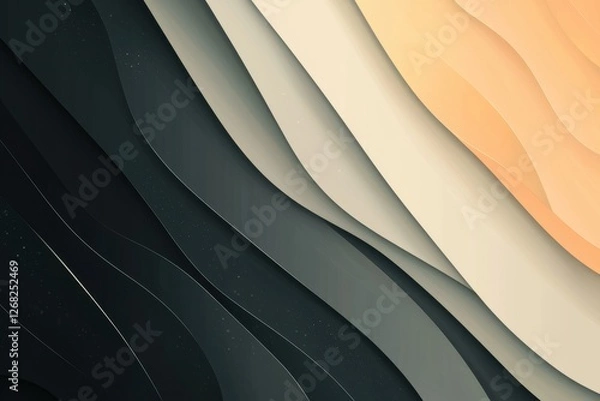 Fototapeta Background abstract flat and plain illustration color gradient, black, grey, cream