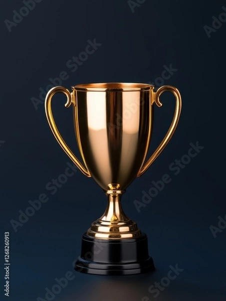 Fototapeta A shiny gold trophy symbolizing achievement and victory in competitive events.