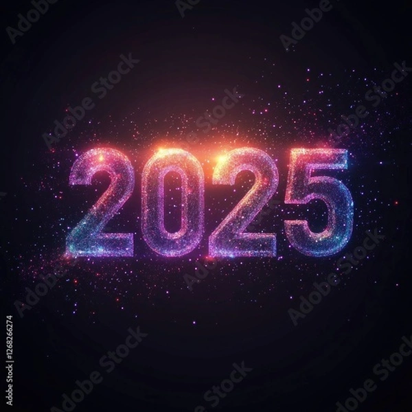 Obraz Celebrating the New Year with a Digital Fireworks Display