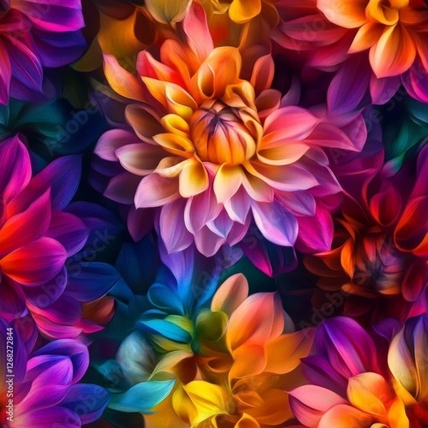 Fototapeta Plants and Flowers seamless pattern