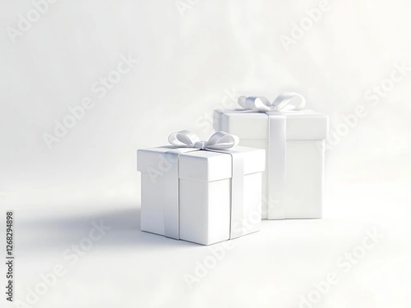 Fototapeta white gift box with ribbon