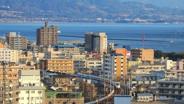 Obraz 別府市街を走る鉄道1