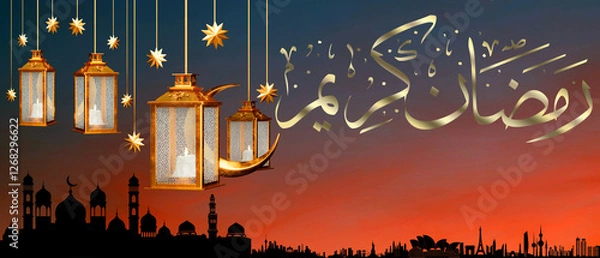 Obraz Ramadan 2025, Ramadan Kareem Celebration, Ramadan: A Global Celebration of Faith and Unity, Mosque in Ramadan Spirit