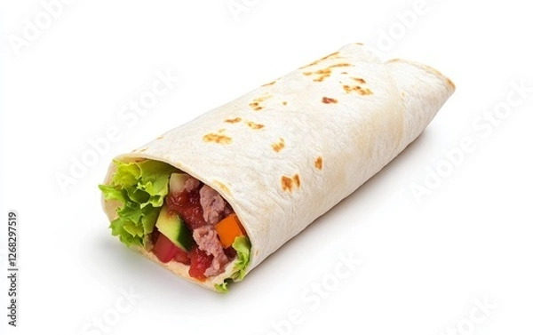 Fototapeta Fresh Veggie Wrap with Colorful Ingredients and Texture