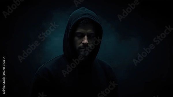 Obraz scary man in the dark generative ai