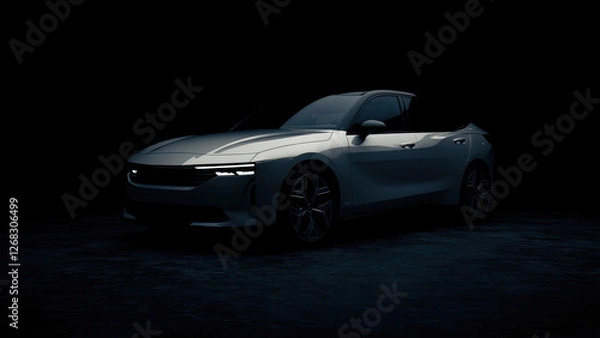 Obraz car on black background generative ai