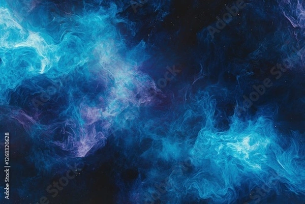 Fototapeta Abstract Cosmic Background with Blue and Purple Swirling Clouds