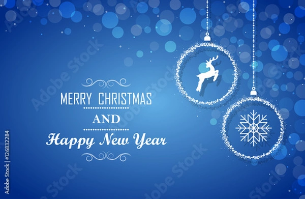 Obraz Winter background with christmas balls