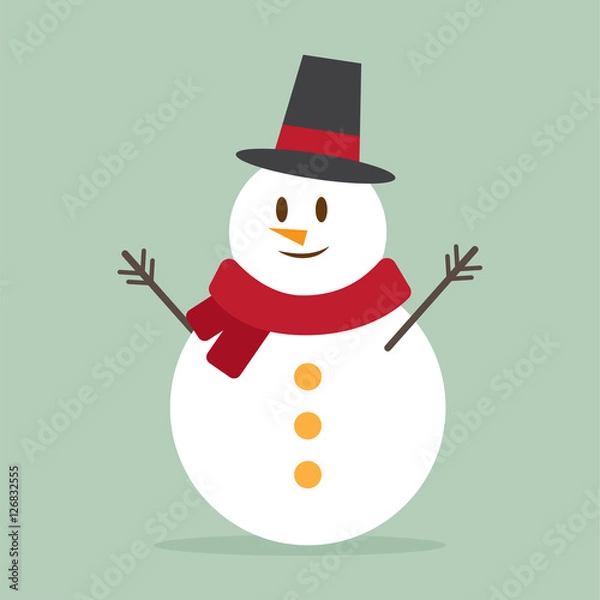 Obraz cute snowman. cartoon design. vector illustration