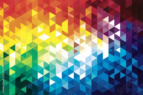 Fototapeta A lively abstract geometric design with triangular shapes in a limited color scheme, exuding a modern and dynamic feel.