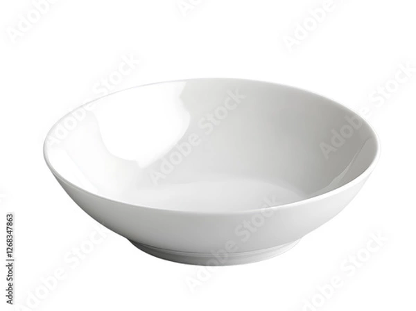 Fototapeta Empty white dish plate on transparent background