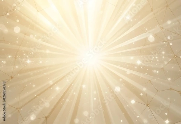 Obraz Golden Radiance, Abstract Sparkle Burst with Geometric Accents