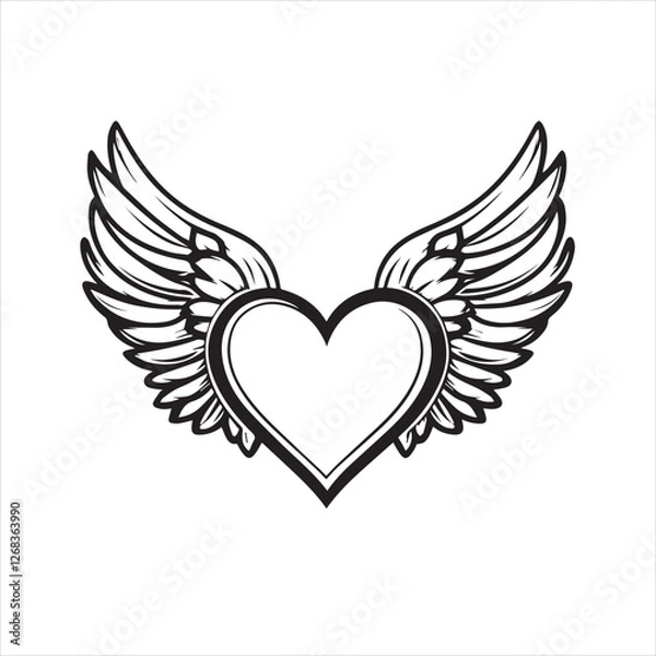 Fototapeta heart with wings Vector 