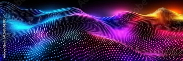 Fototapeta Vibrant Abstract Digital Waves of Light in a Beautiful Gradient with Colorful Illumination Creating an Artistic and High-Tech Atmosphere