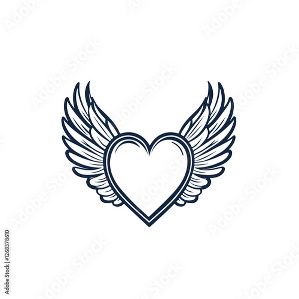 Fototapeta heart with wings Vector 