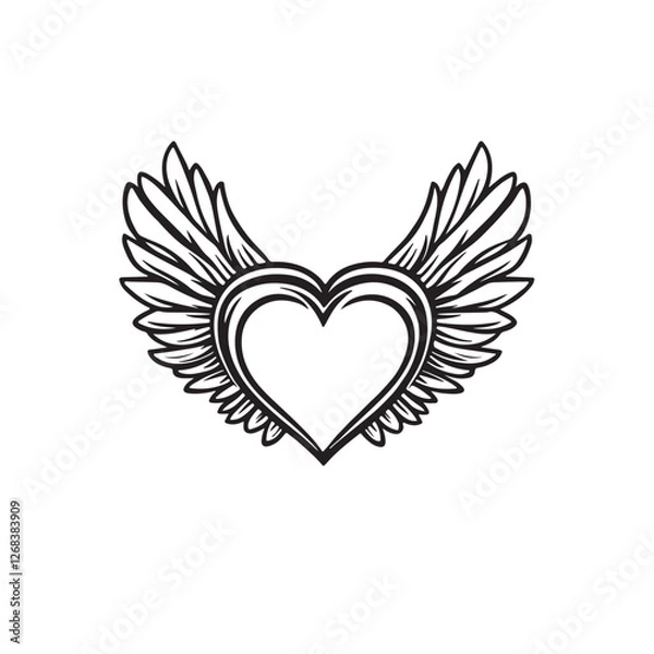 Fototapeta heart with wings Vector 