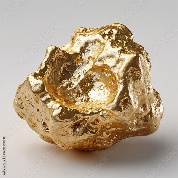 Obraz A Glimmering Nugget of Raw Gold: This Naturally Formed Lump of Precious Metal Reflects Light, A Symbol of Riches Unearthed from the Earth's Depths.


Sources and related content
