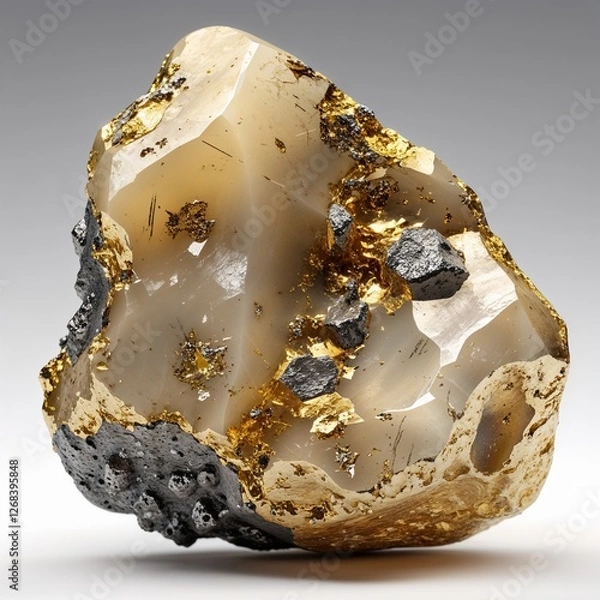Obraz A Glimmering Nugget of Raw Gold: This Naturally Formed Lump of Precious Metal Reflects Light, A Symbol of Riches Unearthed from the Earth's Depths.


Sources and related content
