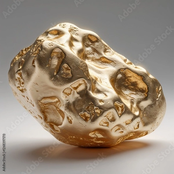 Obraz A Glimmering Nugget of Raw Gold: This Naturally Formed Lump of Precious Metal Reflects Light, A Symbol of Riches Unearthed from the Earth's Depths.


Sources and related content
