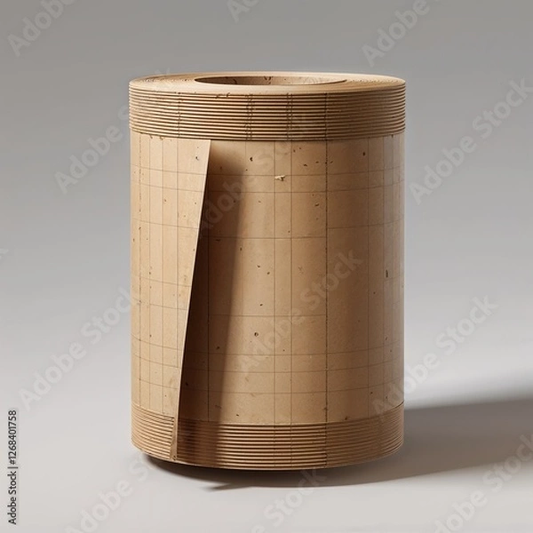 Fototapeta A Cylindrical Wooden Form with Subtle Grid Lines and a Partial Cutaway: Revealing Layers and Structure, This Object Hints at Craftsmanship and Design in a Simple Yet Intriguing Composition.






