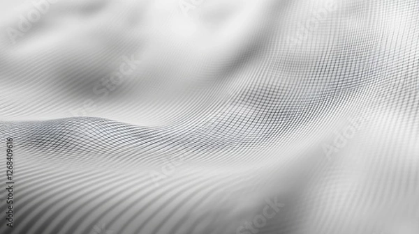 Fototapeta Close Up of Soft Textured Fabric in Grayscale with Intricate Dotted Pattern and Smooth Folds for Elegant Background Design