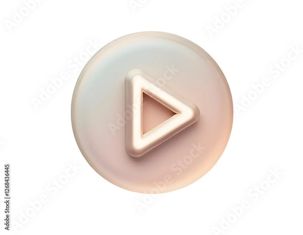 Fototapeta Elegant Play Button: A 3D Rendered Icon