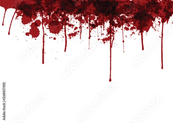 Fototapeta Abstract Vector Red Splatter: Blood Color Design Elements on Isolated Background, Vector Illustration for Graphic Design