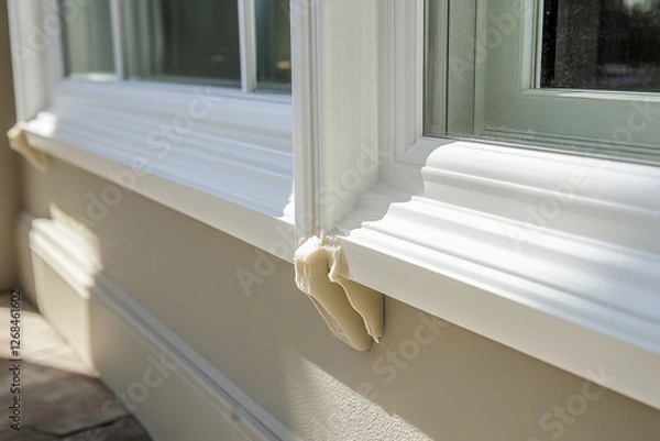Fototapeta Caulk Sealant Application. Silicone Window Seal, 