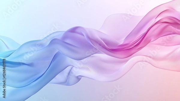 Fototapeta Abstract flowing wave with pastel gradient colors creating a smooth and serene visual effect.