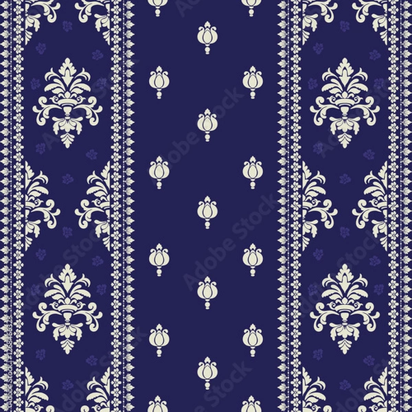 Obraz Hand drawing Wallpaper in the style of Baroque. A seamless vector background. floral ornament. Graphic vector patter illustration.