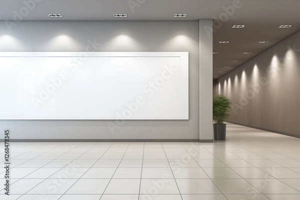 Obraz Empty office hallway with billboard space generative ai