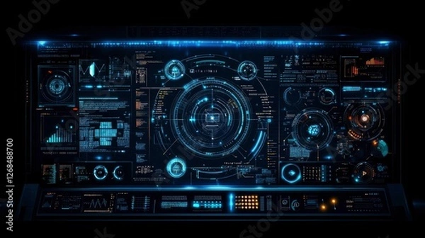 Fototapeta Futuristic HUD Interface Advanced Technology Control Panel Display