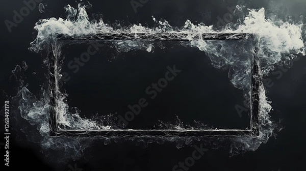 Obraz Mysterious Black Frame with Fiery Edges