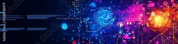 Obraz Abstract Digital Network Technology Background