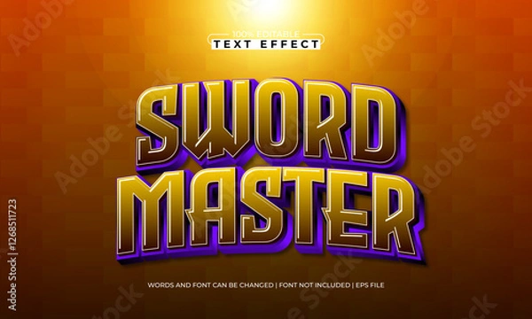 Fototapeta sword master editable text effect with a king and knight text style