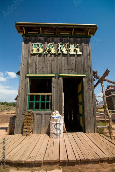 Obraz old west bank building