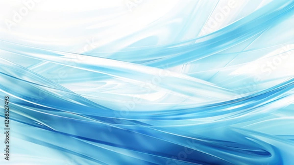 Fototapeta serene abstract background featuring flowing blue waves, creating calming atmosphere. Ideal for design projects or digital art