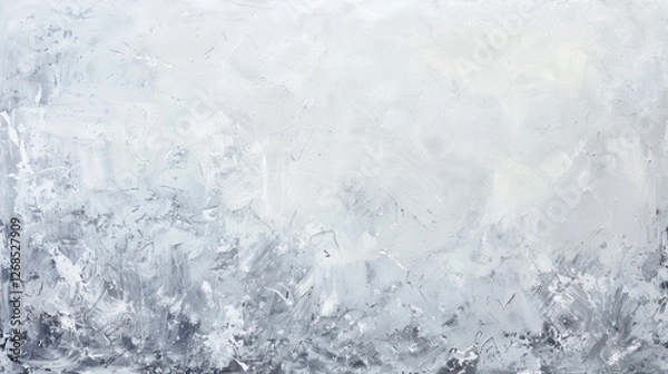 Fototapeta Abstract gray and white painting with textured brush strokes, creating serene and calming atmosphere. Ideal for modern decor or artistic spaces