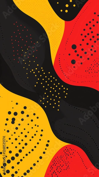 Fototapeta Indigenous education learning storytelling curriculum culture visual communication red yellow black dots classroom teaching poster Aboriginal  Australian art naidoc background creative resource