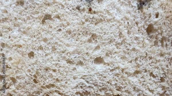 Obraz Bread surface, soft and perforated texture, bread slice background, abstract background.