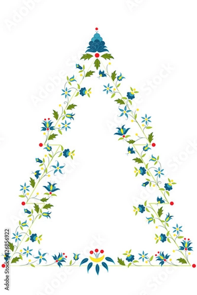 Obraz Choinka - haft kaszubski