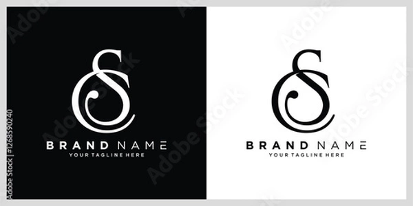Obraz Luxury CS or SC Initial Monogram Text Letter Logo Design