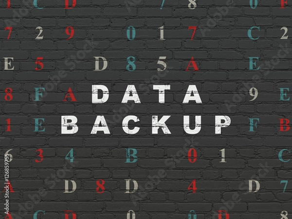 Fototapeta Information concept: Data Backup on wall background