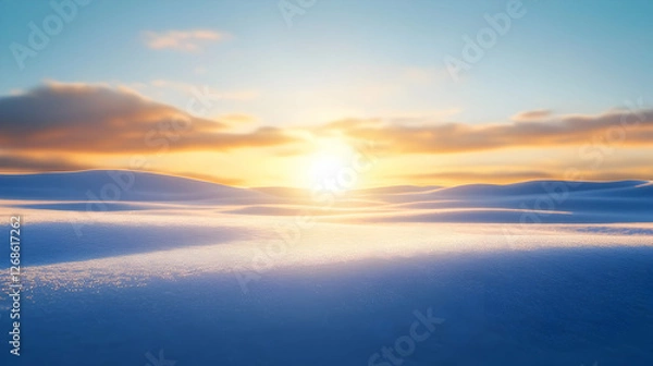 Obraz Vibrant Sunset Over a Snowy Landscape